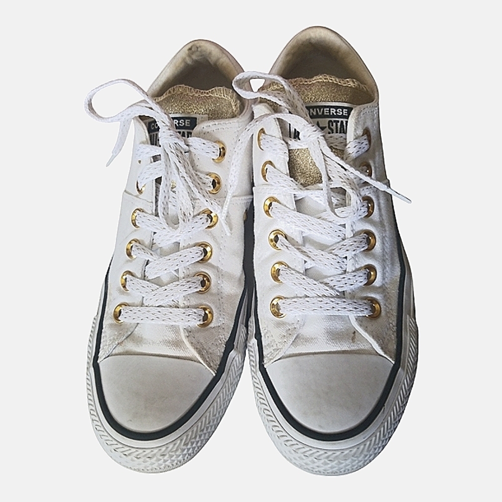 Converse White Low-Top Canvas Sneakers
